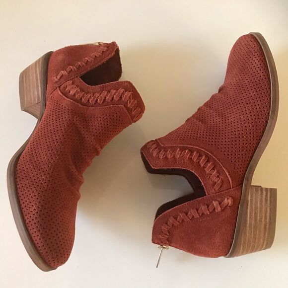 Vince Camuto Palmina Perforated Suede Ankle Boots Size: 7W - Picture 5 of 6
